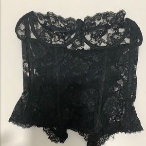 Black lace corset